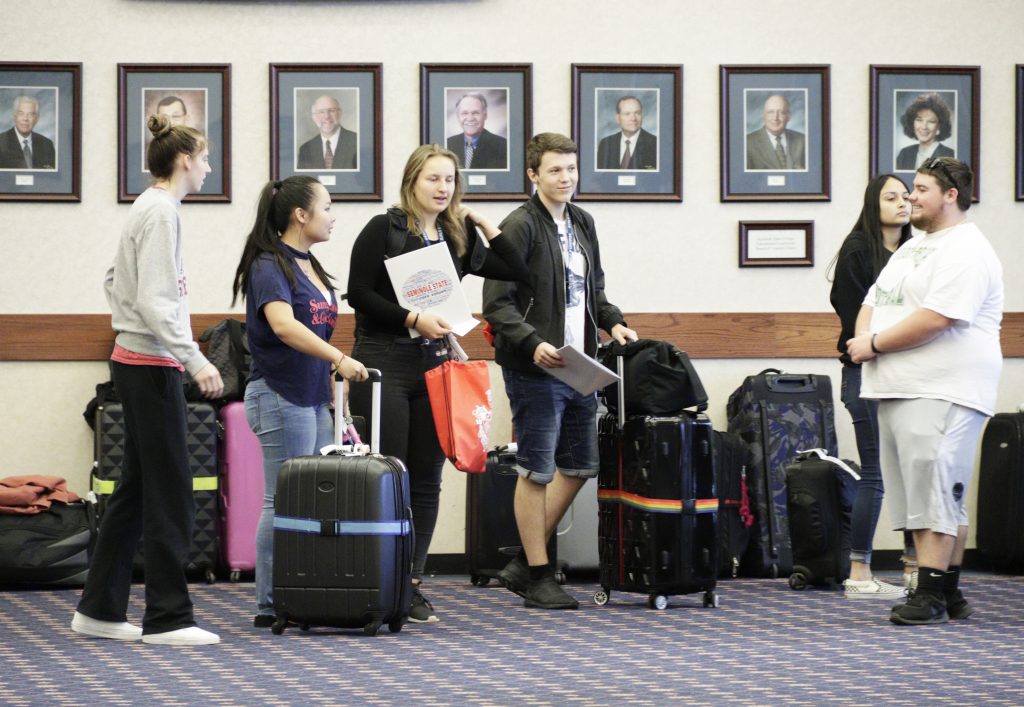 Students with Luggage