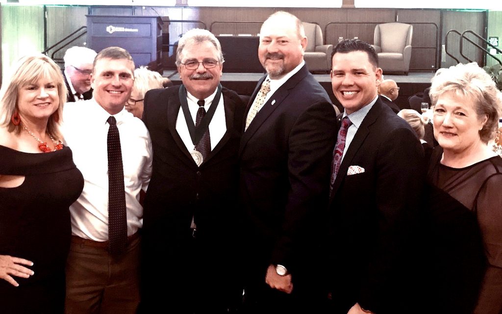 Pictured at the ceremony (l-r) are: State Representative Leslie Osborn, Representative Chris Kannady, Dr. Utterback, House Chair of Appropriations Kevin Wallace, State Senator Jason Smalley and SSC President Lana Reynolds. 