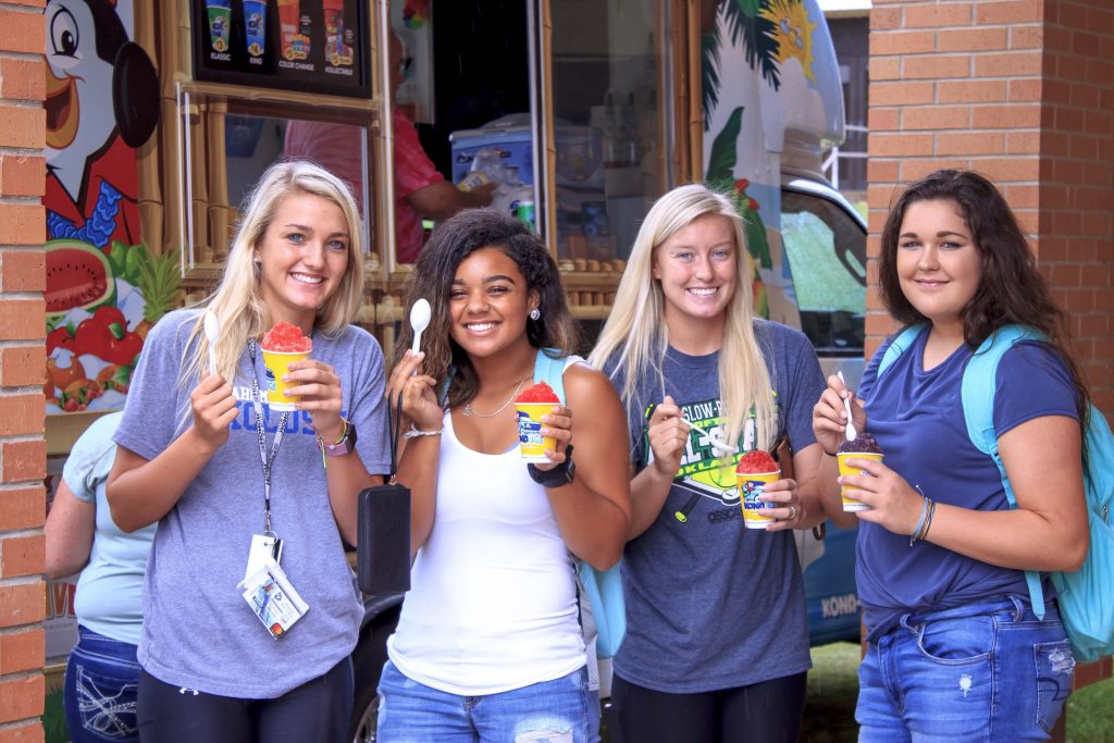 Four Girls eating Snow Cones