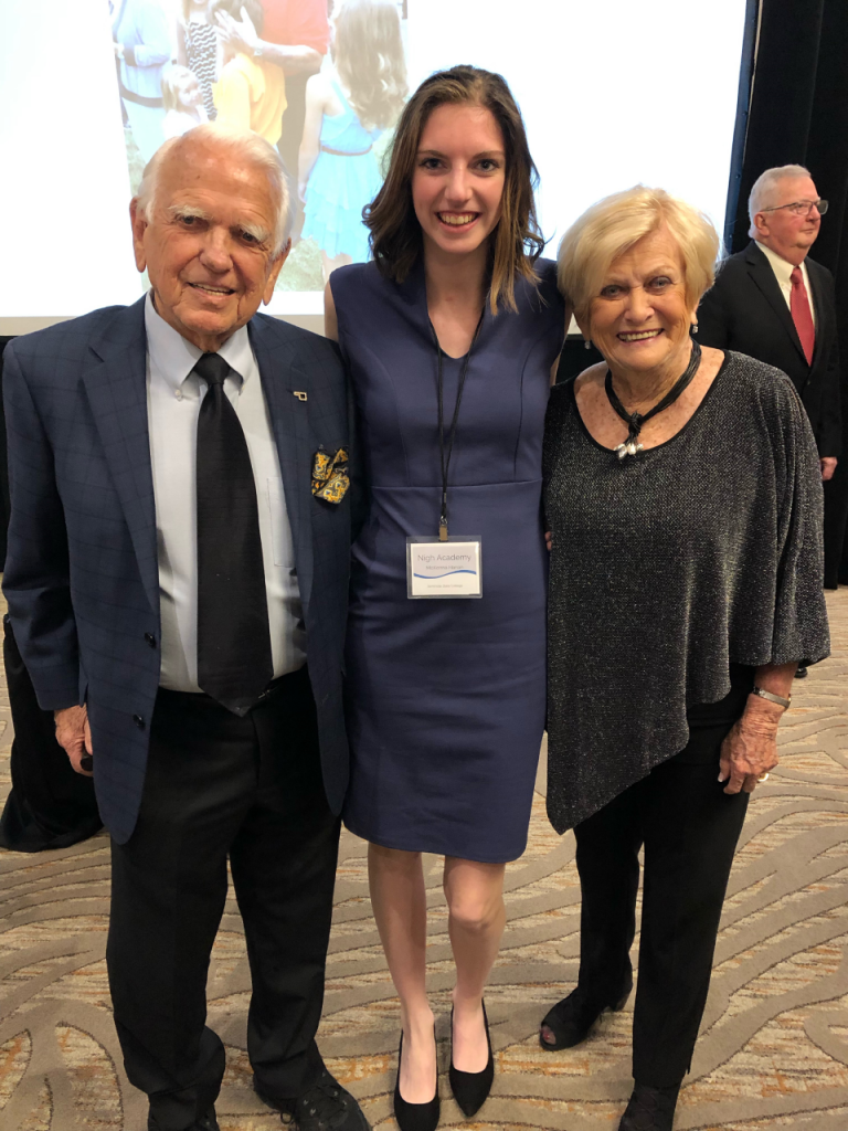 McKenna Hanan, of Seminole, (center) poses with former Governor George Nigh (left) and his wife Donna (right) 