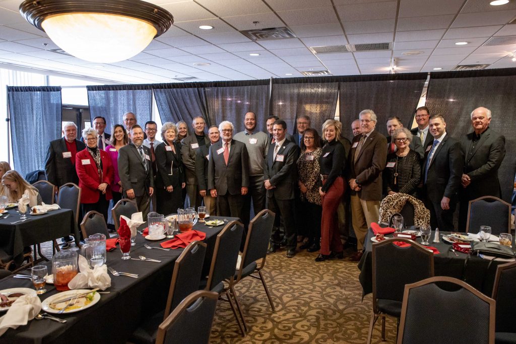 SSC community supporters pose for a photo with legislators following a luncheon at the Faculty House on Feb. 11.
