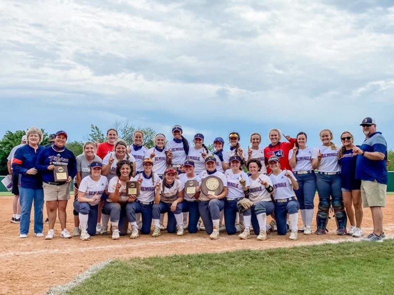 The Trojans softball team won the Region II tournament in Muskogee, qualifying for the NJCAA National Tournament in Yuma, Arizona on May 25. Head Coach Amber Flores was named Region II Coach of the Year and sophomore Shea Moreno, of Sacramento, California, was named the tournament’s MVP. The Trojans won three back-to-back games on Sunday to clinch the title.