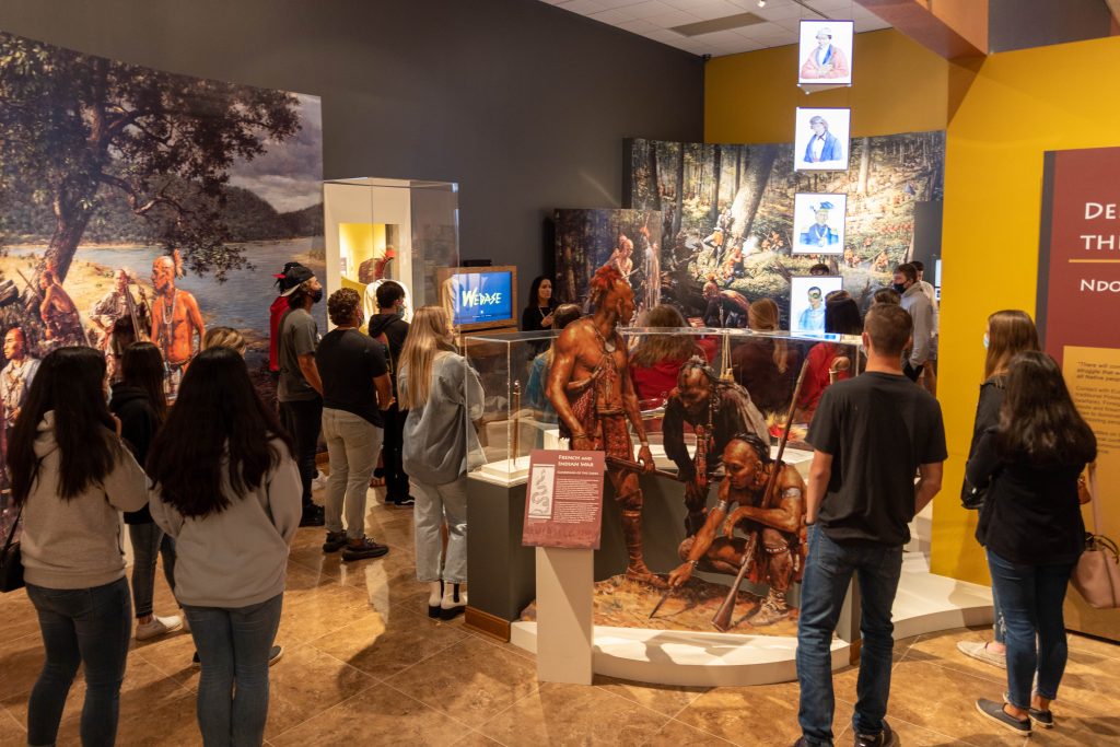 Members of the Seminole State College President’s Leadership Class tour the Citizen Potawatomi Nation Cultural Center.