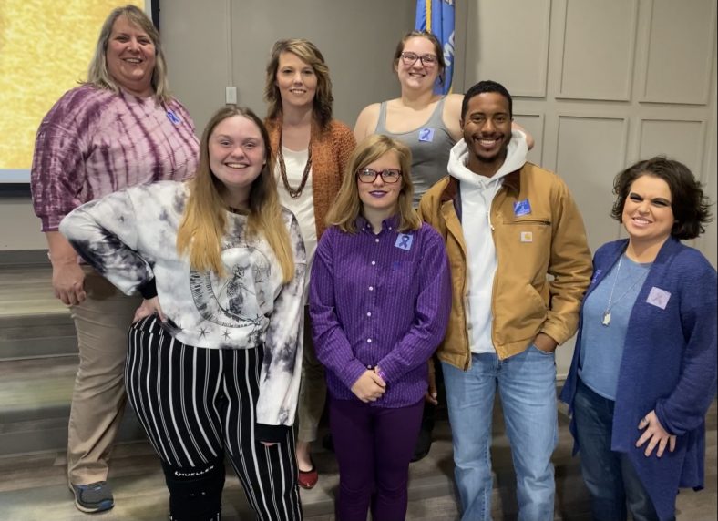 Pictured (front row, l-r): Destiny Combs, Maggie Neu, Damon Cravens and Megan Goff; (back row, l-r): Janna Wilson-Byrd, Kayla Woody and Kimi Durr.