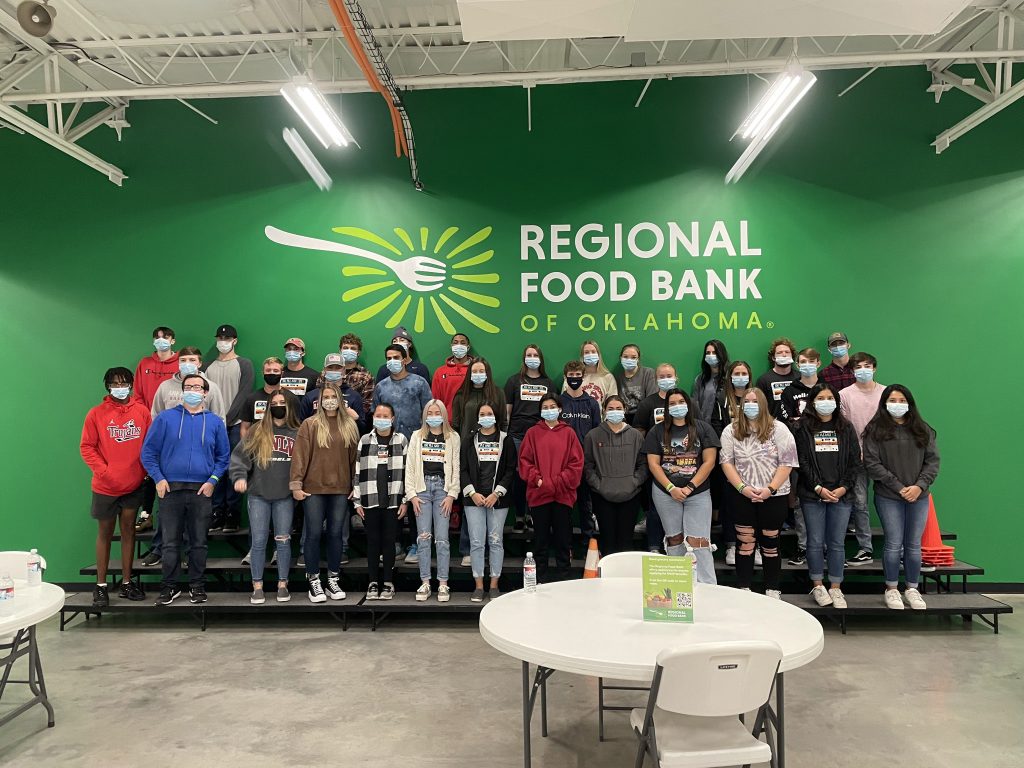 Pictured is The Seminole State College President’s Leadership Class. The students recently volunteered at the Regional Food Bank of Oklahoma.