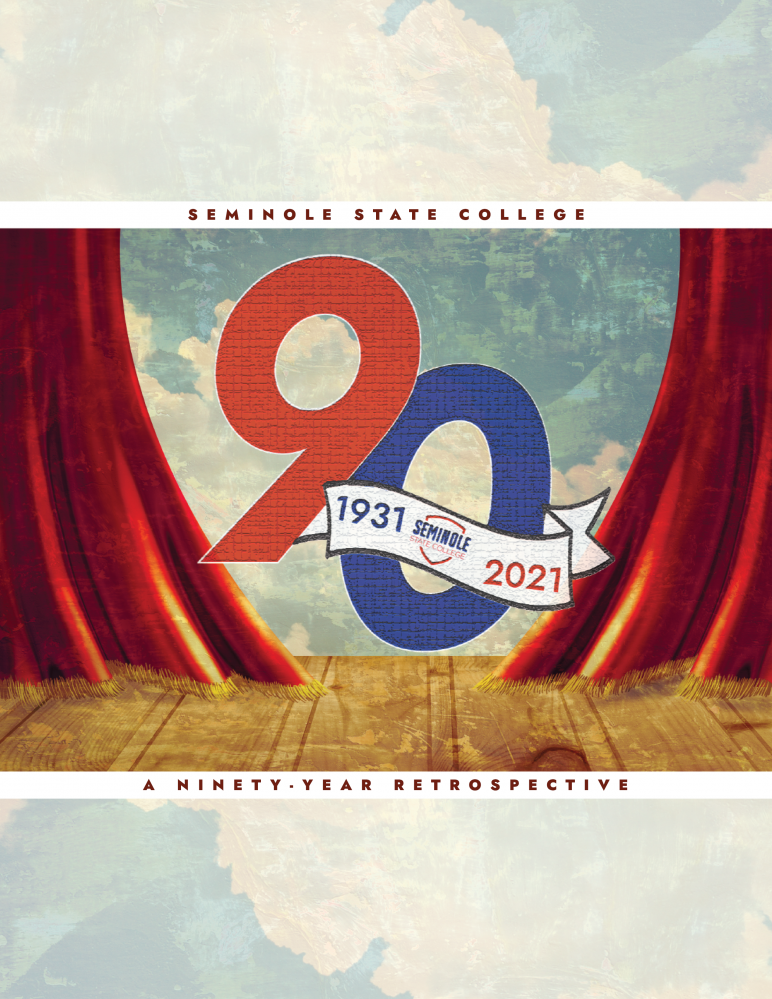 cover shows 90th anniversary logo on a stage with parting curtains