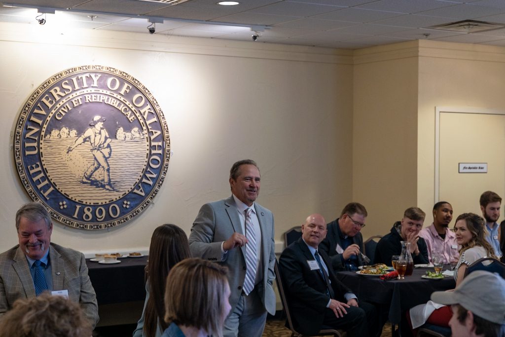 Representative Danny Sterling (R-District 27) speaks to students, regents and community supporters at the Oklahoma University Faculty House during a luncheon on Higher Education Day.