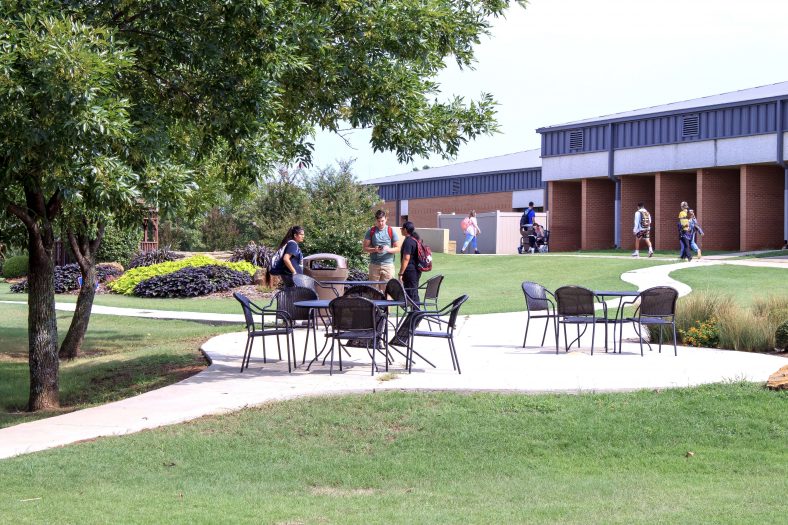 Students are shown walking to and from class on SSC's campus.