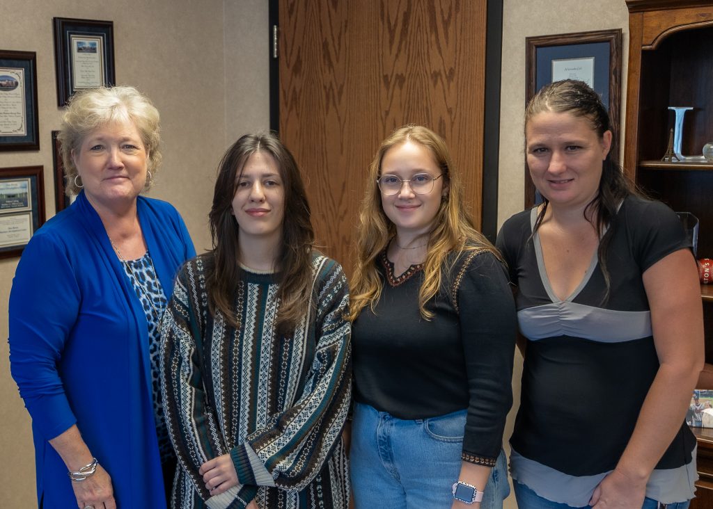 Posing for a photo are President Lana Reynolds (far left), the SGA officers are (left to right): President Georgia Ledford, of Tecumseh; Vice President Danielle Sullivan, of Holdenville; and Secretary Katherine Nicole Cheatwood, of Seminole.