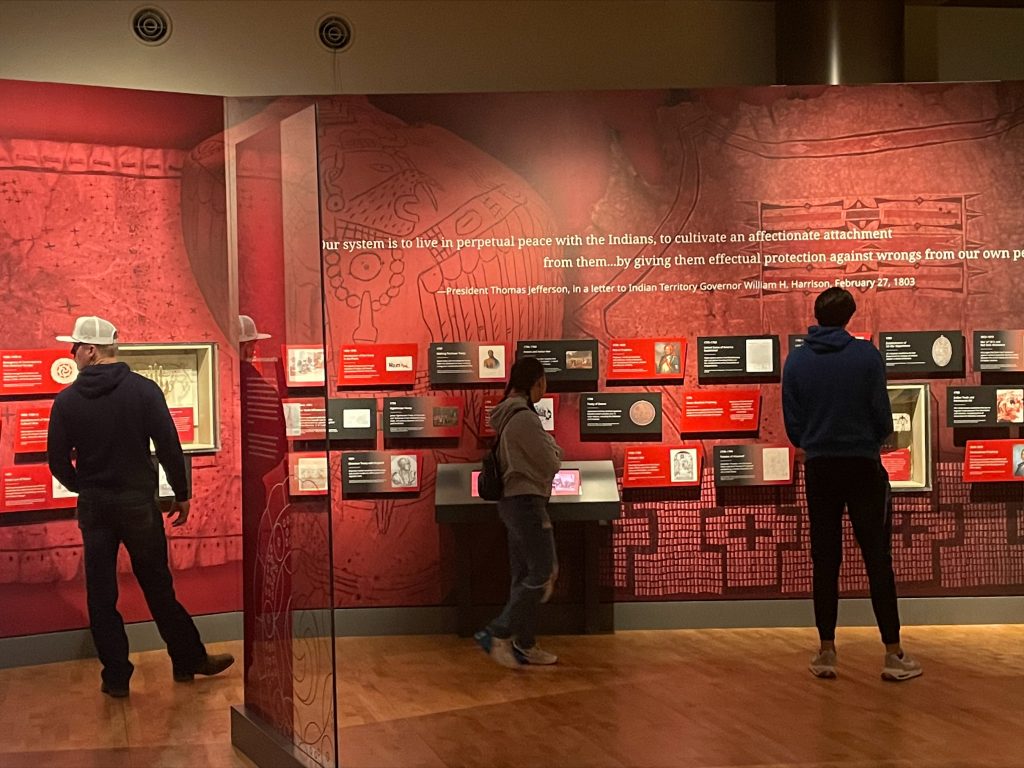 PLC students are seen observing exhibits at the First Americans Museum in Oklahoma City on Nov. 3.