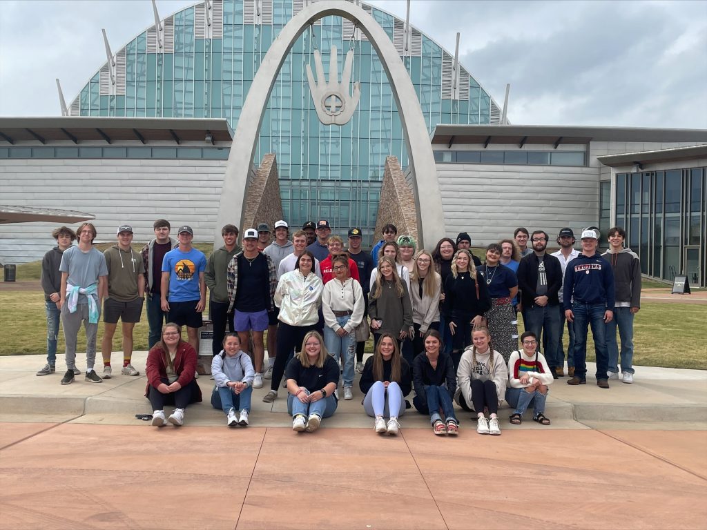 Seminole State College President’s Leadership Class pose for a group photo during their visit to the First Americans Museum in Oklahoma City on Nov. 3. Students toured the educational exhibits to learn more about Native American history and cultural diversity.