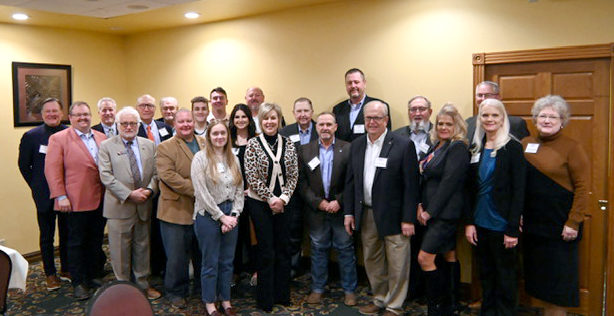 Seminole State College administrators, Regents, Foundation Trustees, local community leaders, legislators and students pose for a group photo as they show their support for the College at the Oklahoma State Regents for Higher Education’s Southeast Region Legislative Briefing at Pete’s Place in Krebs on January 12.