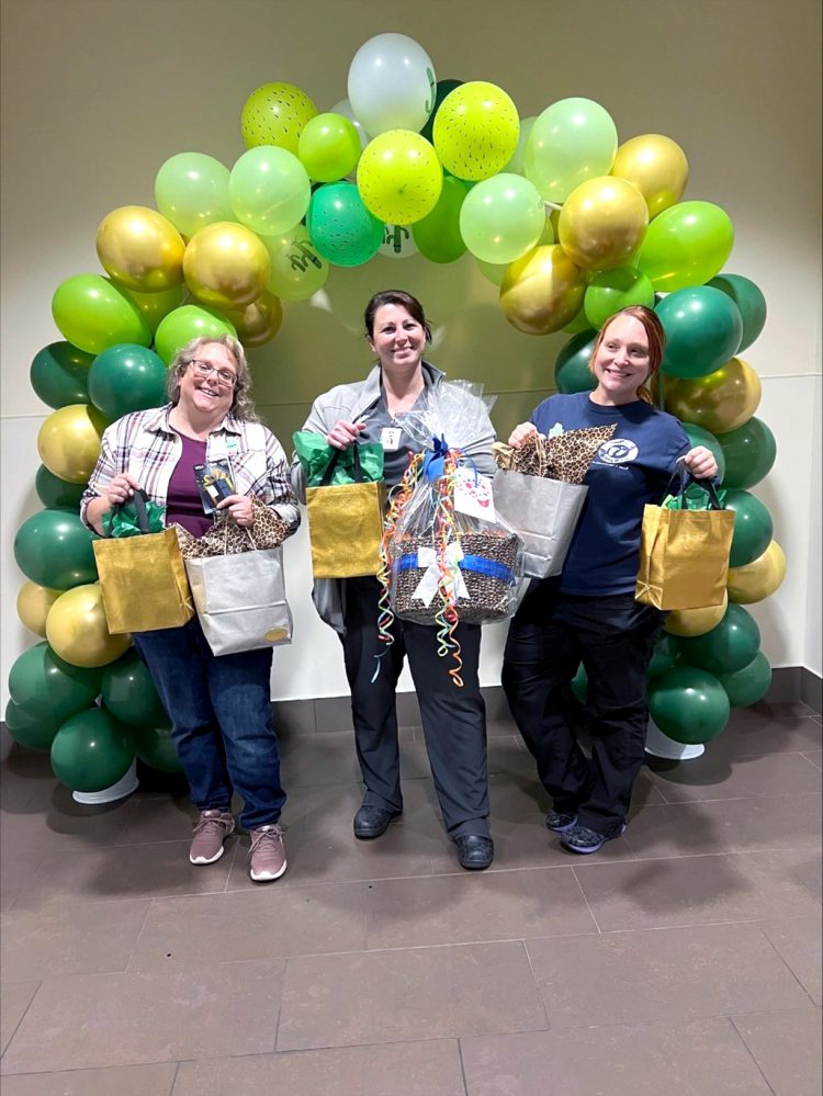 Pictured (left to right): SSC Students Jolena Hardin of Holdenville, Audra Williams of Tecumseh and Sara Thompson of Allen were named the highest scoring team during a recent NCLEX preparation event at Mercy Hospital of Ada.