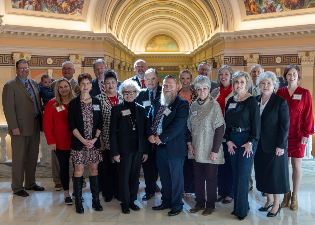Seminole State College employees and community supporters pose for a group photo while they attended Higher Education Day at the State Capitol on Feb. 14.
