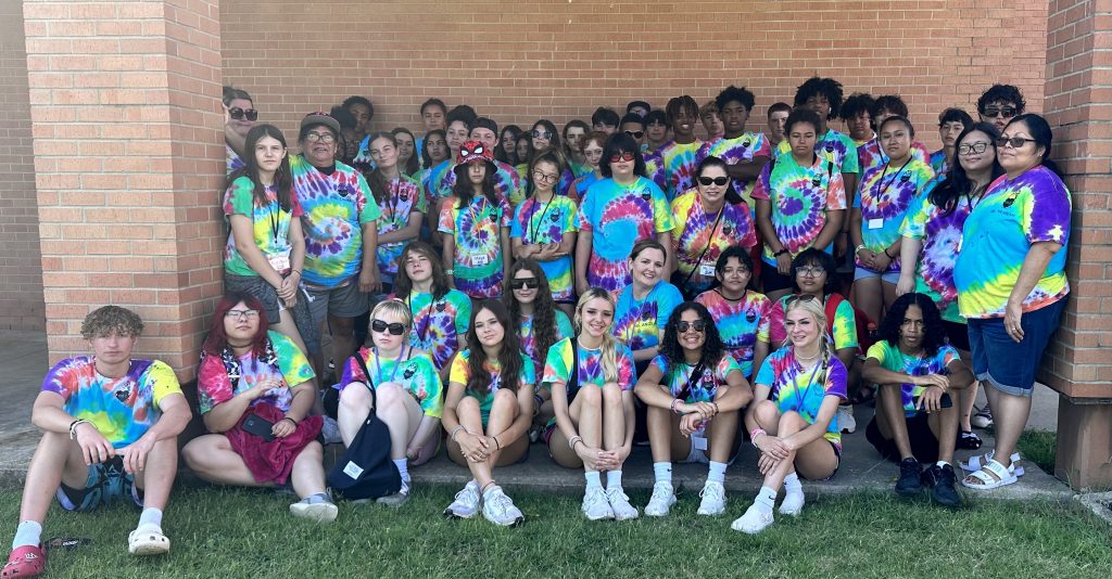 Forty-seven 9th and 10th graders from 15 different area schools pose for a group photo during the Seminole State College Talent Search/FOCUS annual residential camp on the College’s campus.