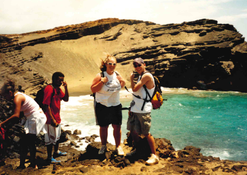 Pictured are Leslie Sewell and her husband Waylon on one of their early adventures as a couple during an SSC Global Studies trip to Hawaii in 2003.