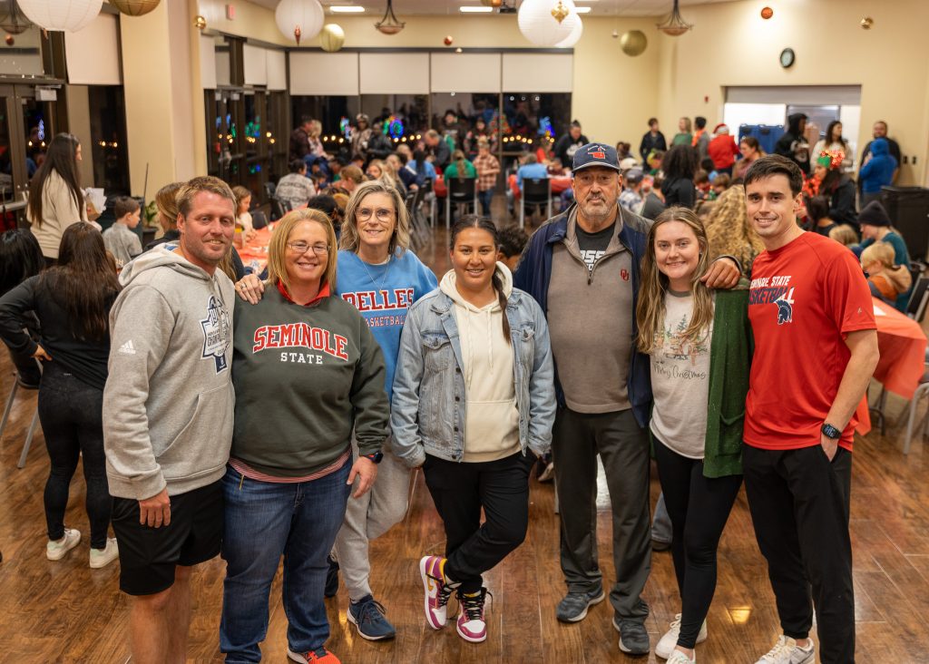 Pictured (left to right): Women’s Soccer Head Coach Dan Hill, Athletic Director Leslie Sewell, Women’s Basketball Head Coach Rita Story-Schell, Women’s Softball Head Coach Amber Flores, Men and Women’s Golf Head Coach Ronnie Williamson, Women’s Volleyball Head Coach Hannah Killian and Men’s Basketball Head Coach Lucas Hunter.