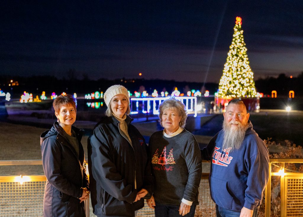 SSC administrators pose for a photo in front of the Snowman Wonderland light display in Magnolia Park. Pictured (left to right): Vice President for Academic Affairs Dr. Amanda Estey, Vice President for Fiscal Affairs Melanie Rinehart, President Lana Reynolds and Vice President for Student Affairs Dr. Bill Knowles