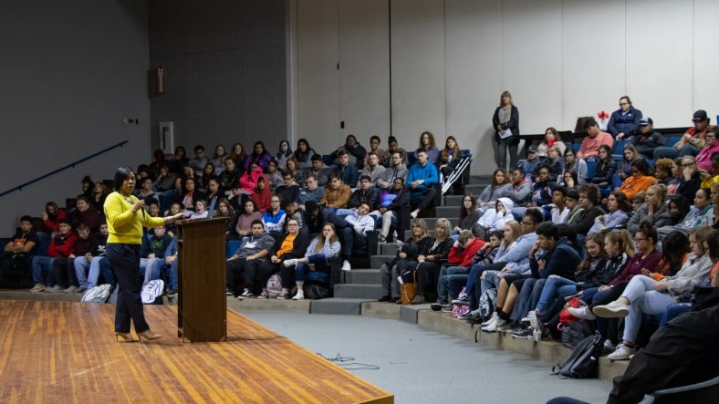 Peden Speaking to Students