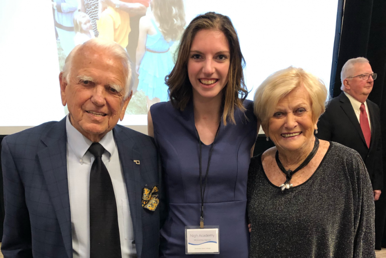 McKenna Hanan, of Seminole, (center) poses with former Governor George Nigh (left) and his wife Donna (right)