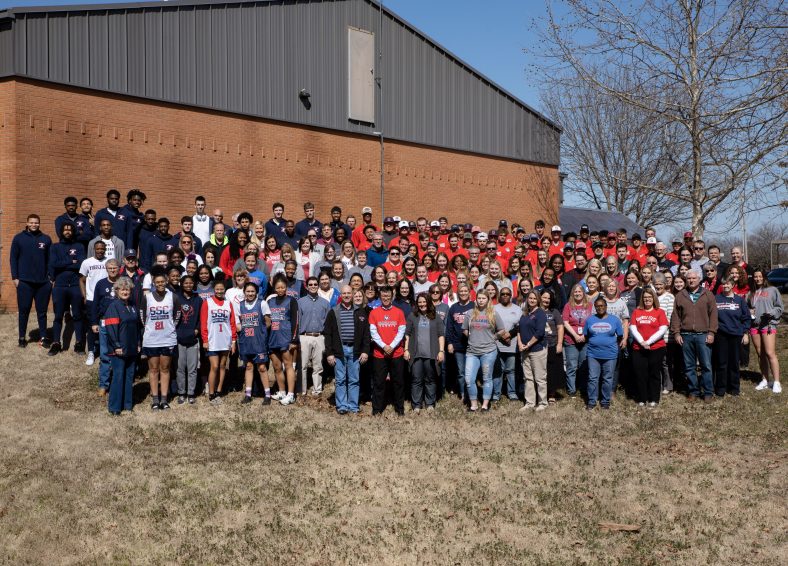 Large group of Faculty,Staff & Students.