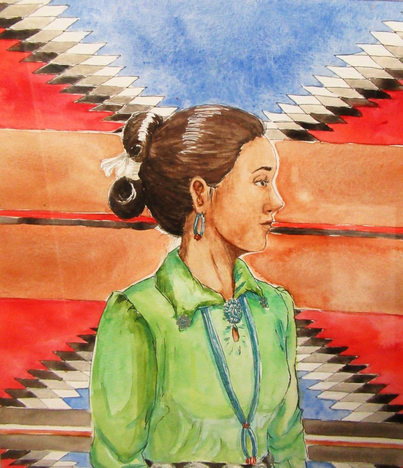 Painting of Navajo woman.