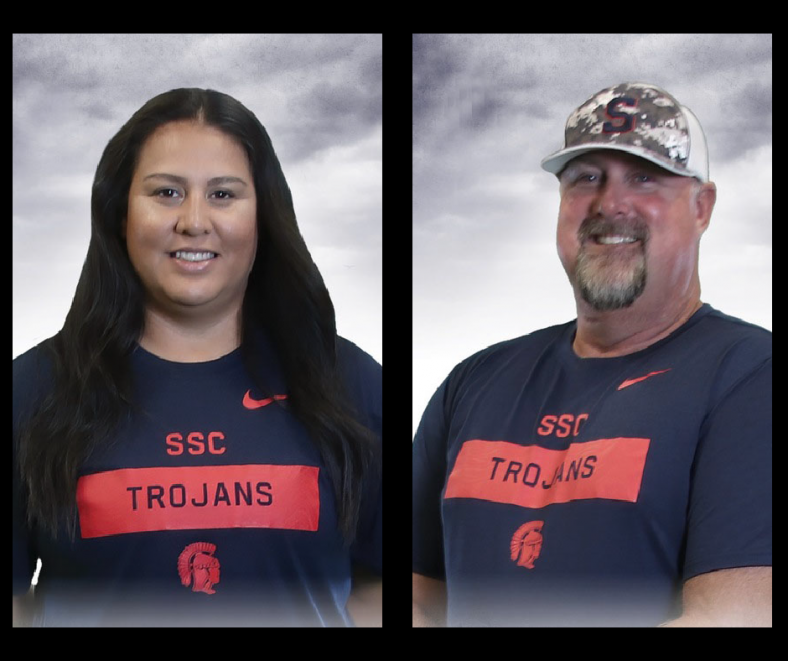 Pictured (left to right) are Seminole State College Softball Head Coach Amber Flores and Assistant Coach T.J. Webb.