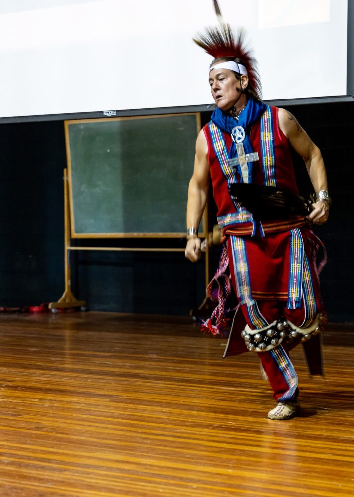 Russ Tallchief dances on stage.