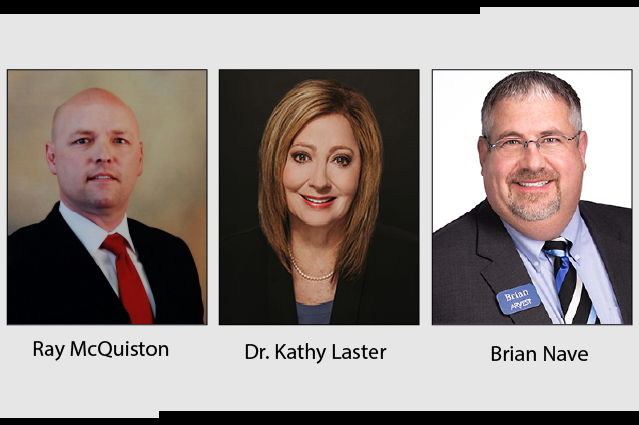 Pictured left to right are Ray McQuiston, Dr. Kathy Laster, and Brian Nave.