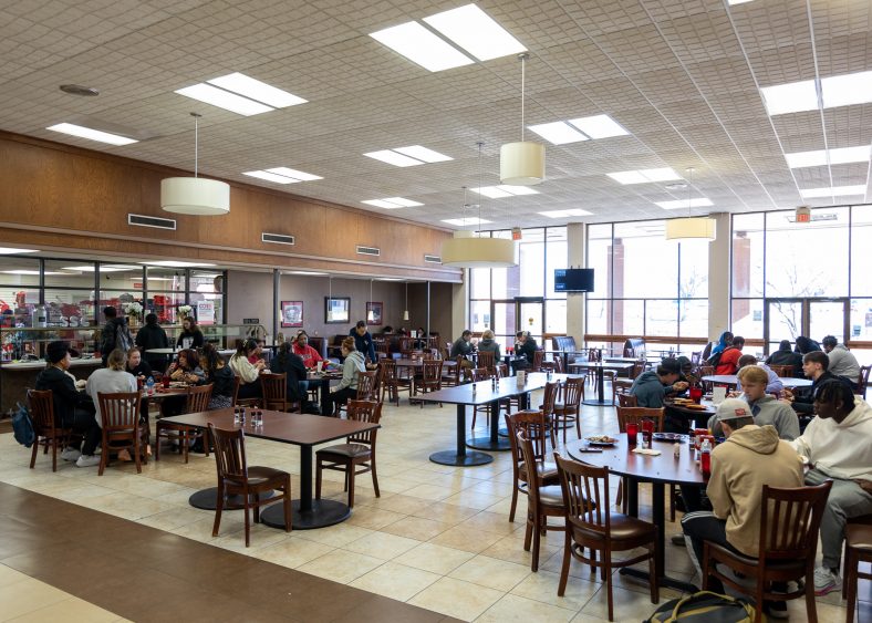 Students are pictured in the SSC Student union.