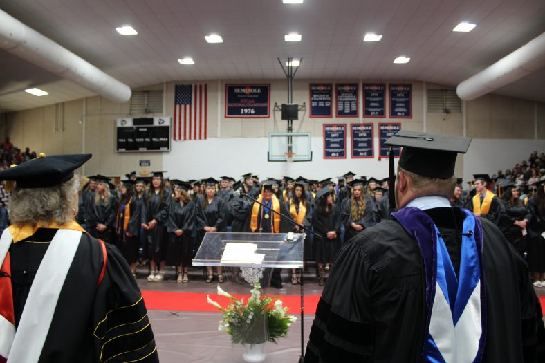 Potential graduates are shown during the Seminole State College 90th Commencement Ceremony on Friday, May 5, at the Raymond Harber Field House on campus.