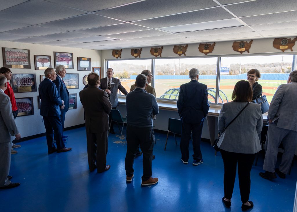 Pictured, SSC Rural Business and Resources Director Danny Morgan speaks to the state regents about the economic impact the Brian Crawford Memorial Sports Complex is having on the community.