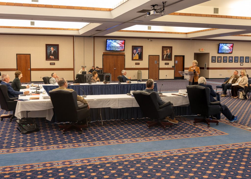 Pictured is SSC President Lana Reynolds as she greeted the Regents and made a presentation on the college’s history, academic initiatives, community impact, partnerships, athletics and opportunities for students.