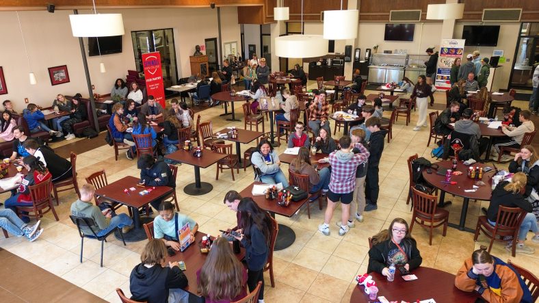 Pictured are students gathered in the Student Union at Seminole State College during SSC’s 50th annual Interscholastic Meet on March 28.