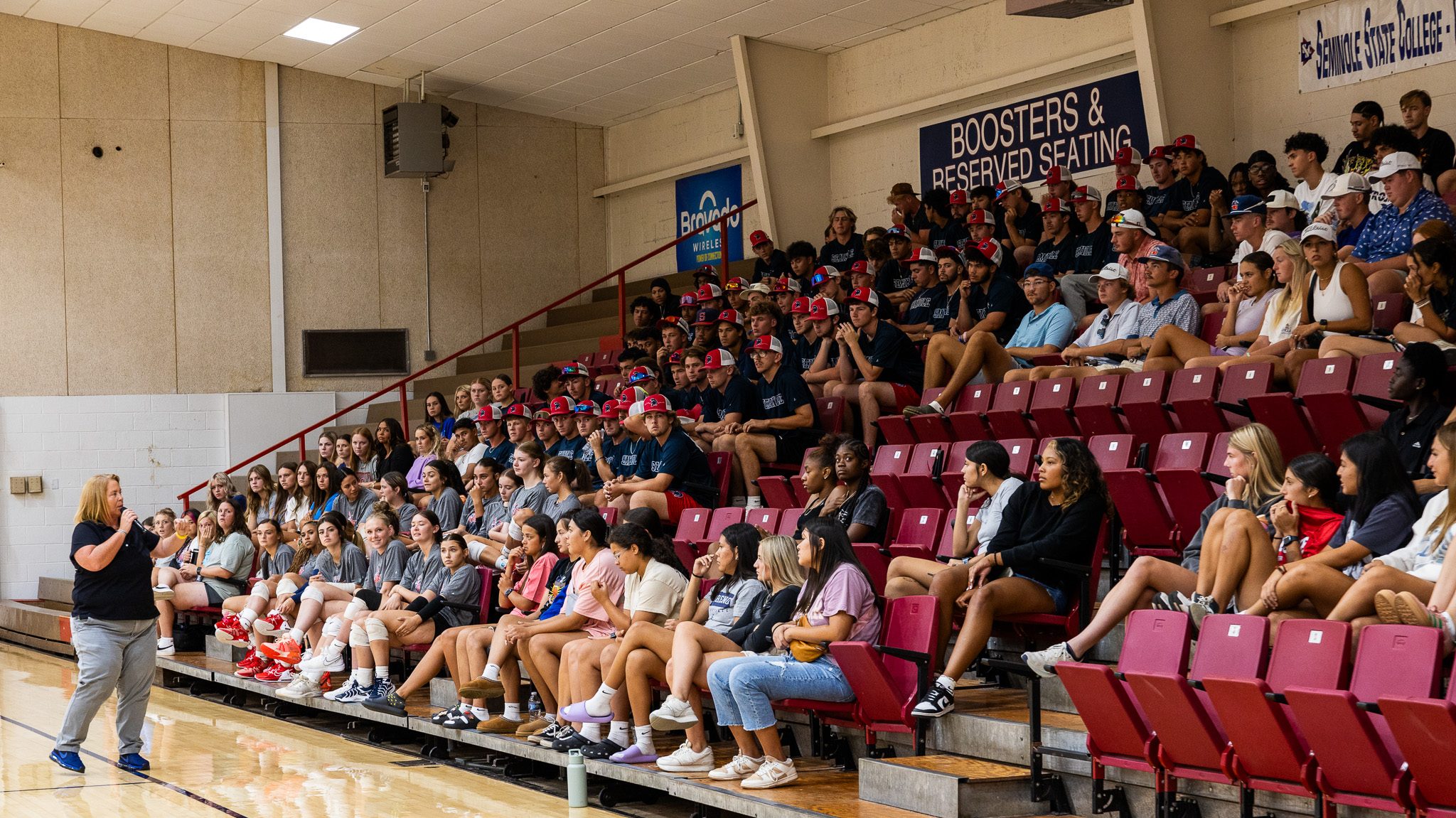 In this photo, SSC Athletic Director Leslie Sewell welcomes athletes across all sports to campus in the fall of 2024.