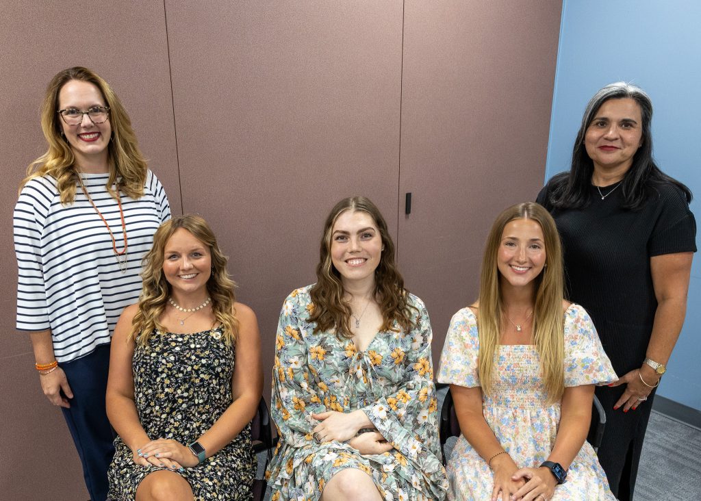 Pictured (left to right): PTA Instructor Lisa Knight, graduates Jaylee Friend of Prague, Rikki Pettigrew of Ada, Allie Ratcliff of Shawnee and PTA Program Director Shakira Stafford. Not pictured is graduate Jason Podimannil of Yukon.