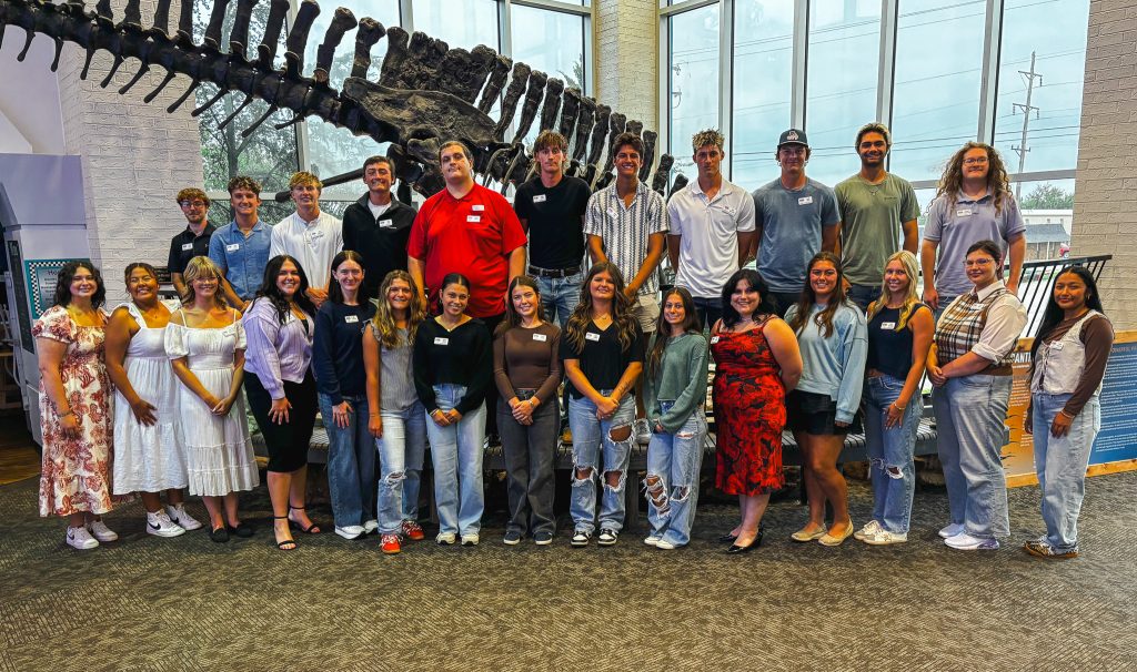 In this photo, freshmen members of the Seminole State College President’s Leadership Class pose for a group photo.