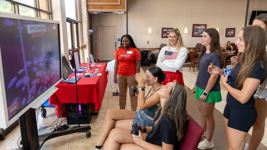 In this photo, a group of SSC students go head-to-head during an esports demonstration inside the E.T. Dunlap Student Union on Aug. 19.