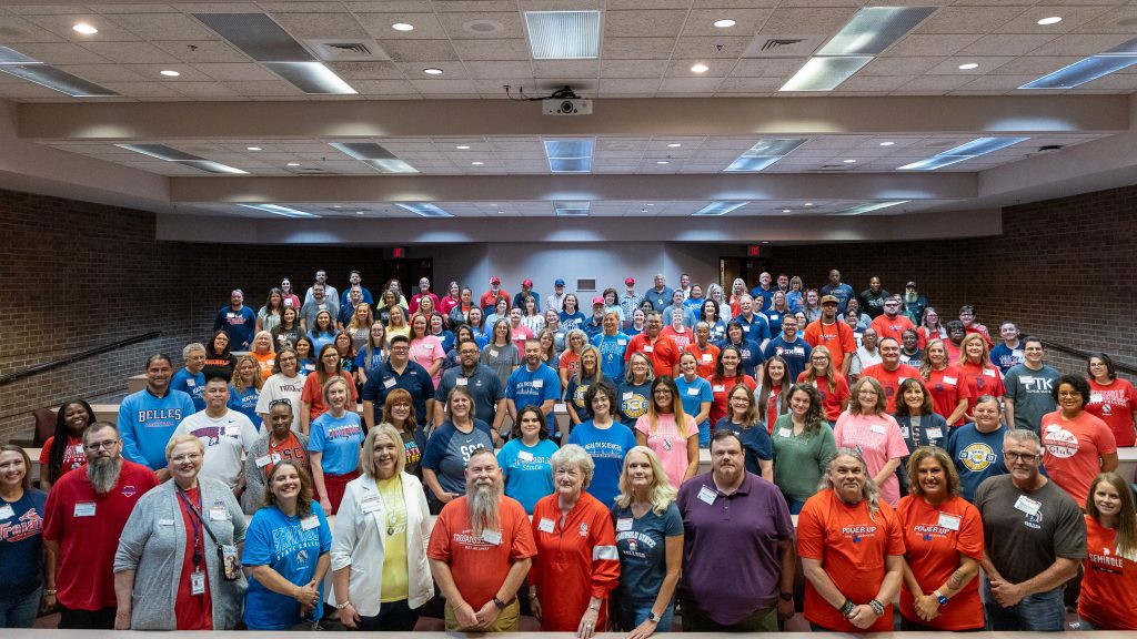 SSC employees pose for a photo inside of Enoch Kelly Haney Center on Aug. 13.