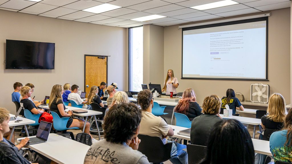 In this photo, students are shown at SSC during class.