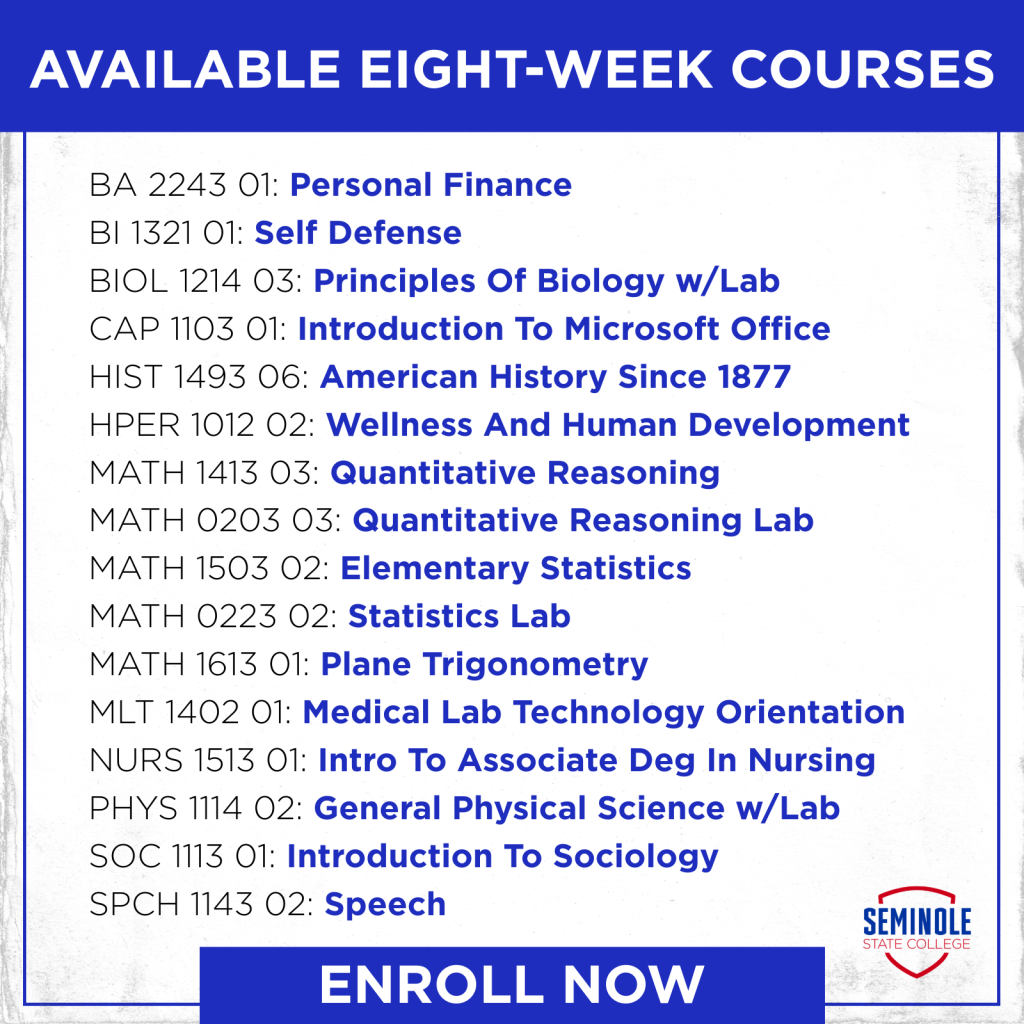 Graphic of 8-week courses.