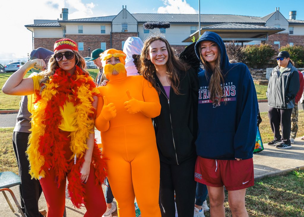 Members of the SSC volleyball team paused for a photo along the trail. Pictured left to right: Malarie Hawk, Nicci Stimson, Jailey Battles and Brooklynn Cahill.