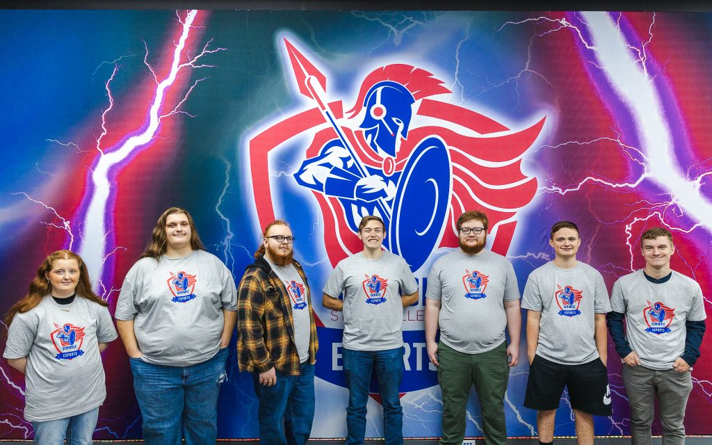 Members of the Seminole State College esports team pictured (left to right): Alexandria Flatt, Kashtin Wilson, Braden Carter, Joseph Mull, McCamey Jones, Daxton Likens and Croix Tucker. Not pictured is Destiny Branham.