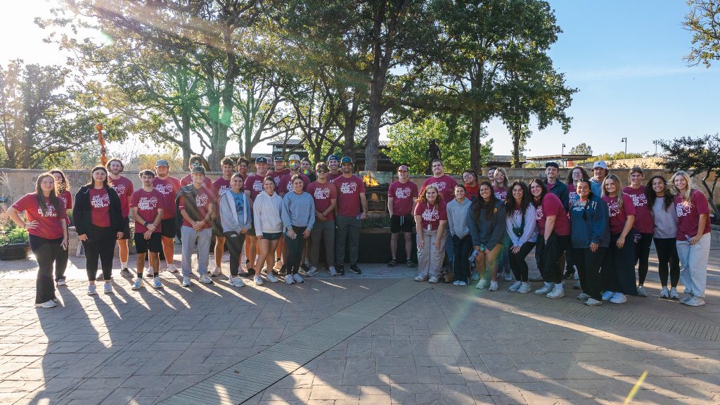 In this photo, Members of Seminole State College’s President’s Leadership Class (PLC) pause outside the Chickasaw Cultural Center for a group photo.