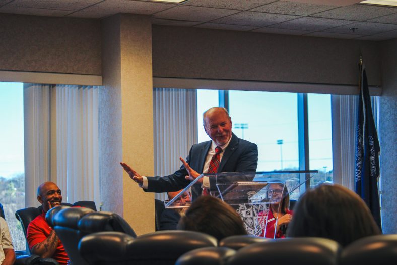 In this photo, Seminole City Manager Steve Saxon discusses a proposed Transportation Alternatives Program (TAP) grant partnership with Seminole State College Board of Regents during the Board’s Dec. 18 meeting.