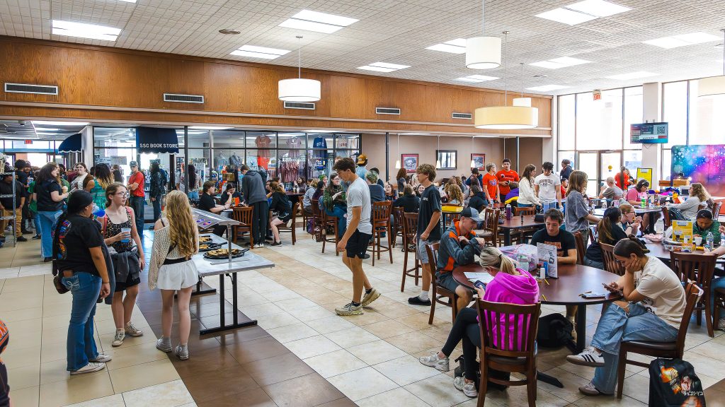 Area high school students competing in Seminole State College’s 52nd annual Interscholastic Meet gather in the E.T. Dunlap Student Union.