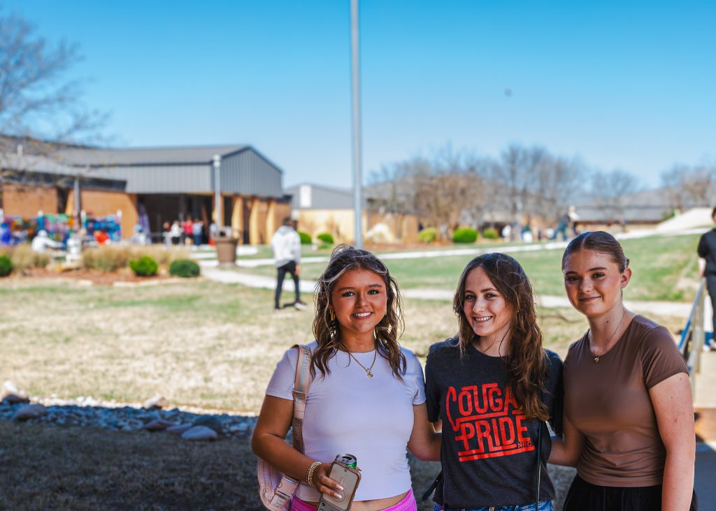 In this photo, three local area high school students pose for a picture during the Seminole State College 2026 Interscholastic Meet.