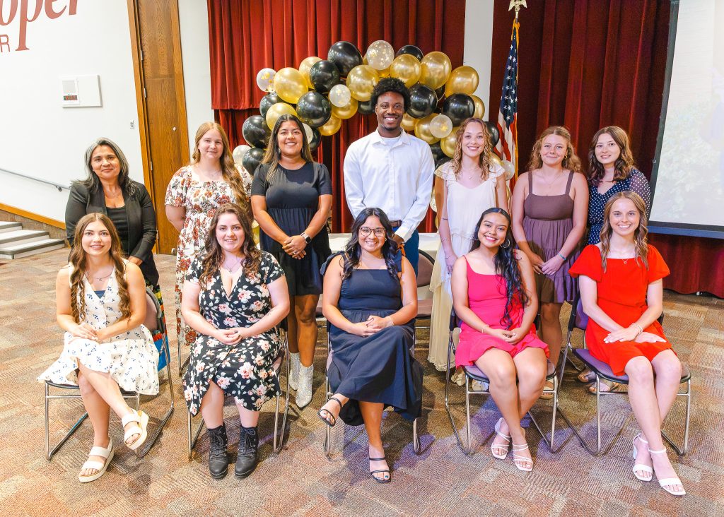 In this photo, Members of Seminole State College’s Physical Therapist Assistant graduating class of 2026 pose with program faculty following their pinning ceremony June 30 at Gordon Cooper Technology Center in Shawnee. Pictured, from left, front row: Lilly Jones of Prague, Jazmene Teaney of McLoud, Lacy Howell of Shawnee, Diana Baiz of Shawnee and Paityn Edmondson of Shawnee. Back row: PTA Program Director Dr. Shakira Stafford, Shelby Johnson of Earlsboro, Alicia Holton of Shawnee, Sando Hill of Stratford, Addison Day of Shawnee, Bailey Carpenter of Tecumseh and Director of Clinical Instruction Dr. Alexus Thomas.