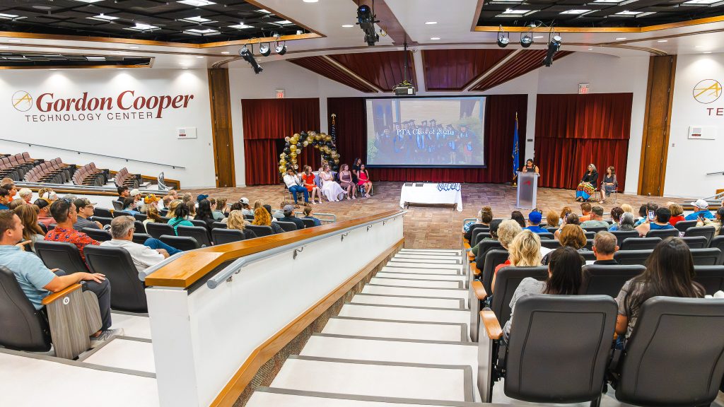 This photo shows a crowd in attendance at the Seminole State College Physical Therapist Assistant program pinning ceremony held on June 30 at Gordon Cooper Technology Center in Shawnee.