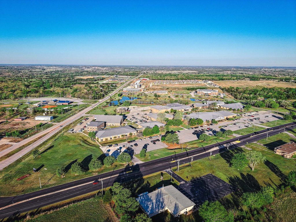 This photo shows an ariel view of the Seminole State College campus.
